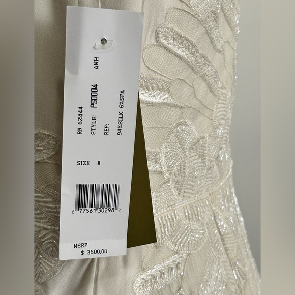 NICOLE MILLER BRIDAL WEDDING PS0004 $3500 SZ 8 AWH/ OFF WHITE - Picture 13 of 16